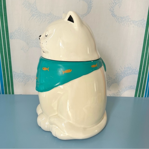 VINTAGE 80s cat cookie jar storage container - Picture 7 of 10